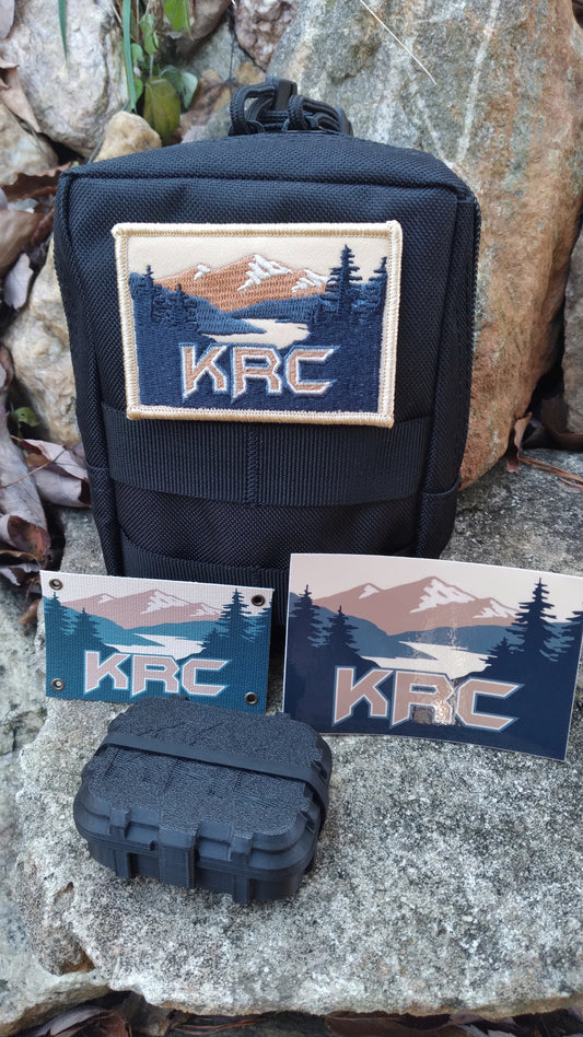 KRC EDC MOLLE Pouch Set with Patch, Banner, Decal, and Small Parts Box- Choose Color