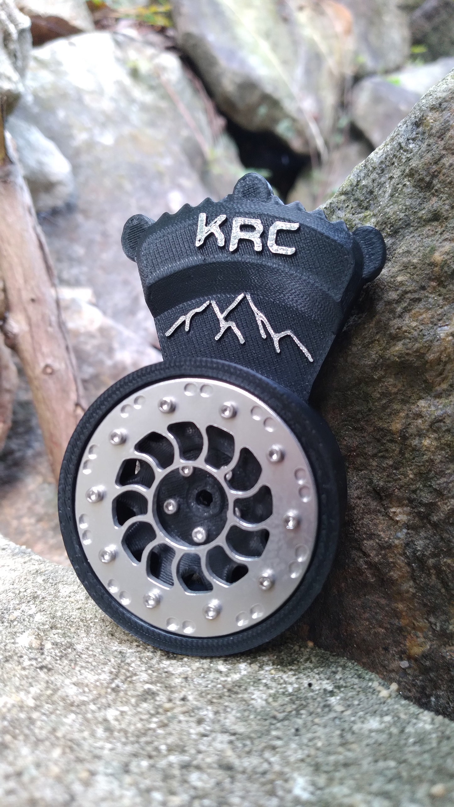 KRC Thumb Wheel Steering attachment w/ Machined Turbine beadlock ring- Made for the FLYSKY GT5