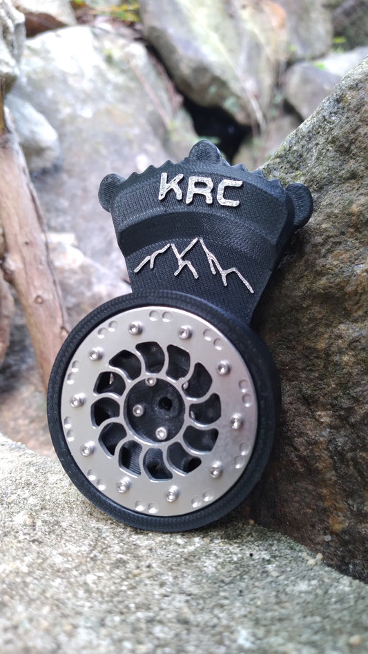 KRC Thumb Wheel Steering attachment w/ Machined Turbine beadlock ring- Made for the FLYSKY GT5