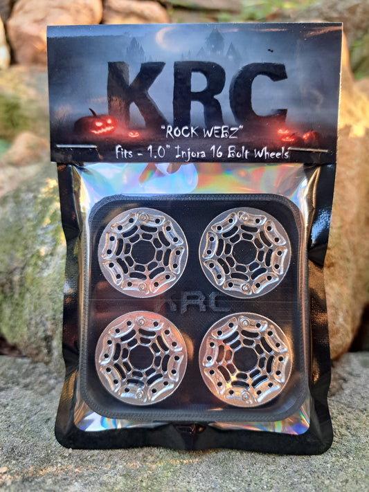 KRC 1.0" - "ROCK WEBZ" Beadlock Rings - 2026 Halloween Edition - Fits Injora/Mofo 16 bolt 1.0" beadlock wheels