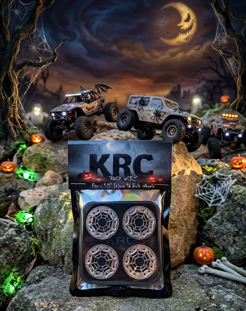 KRC 1.0" - "ROCK WEBZ" Beadlock Rings - 2026 Halloween Edition - Fits Injora/Mofo 16 bolt 1.0" beadlock wheels