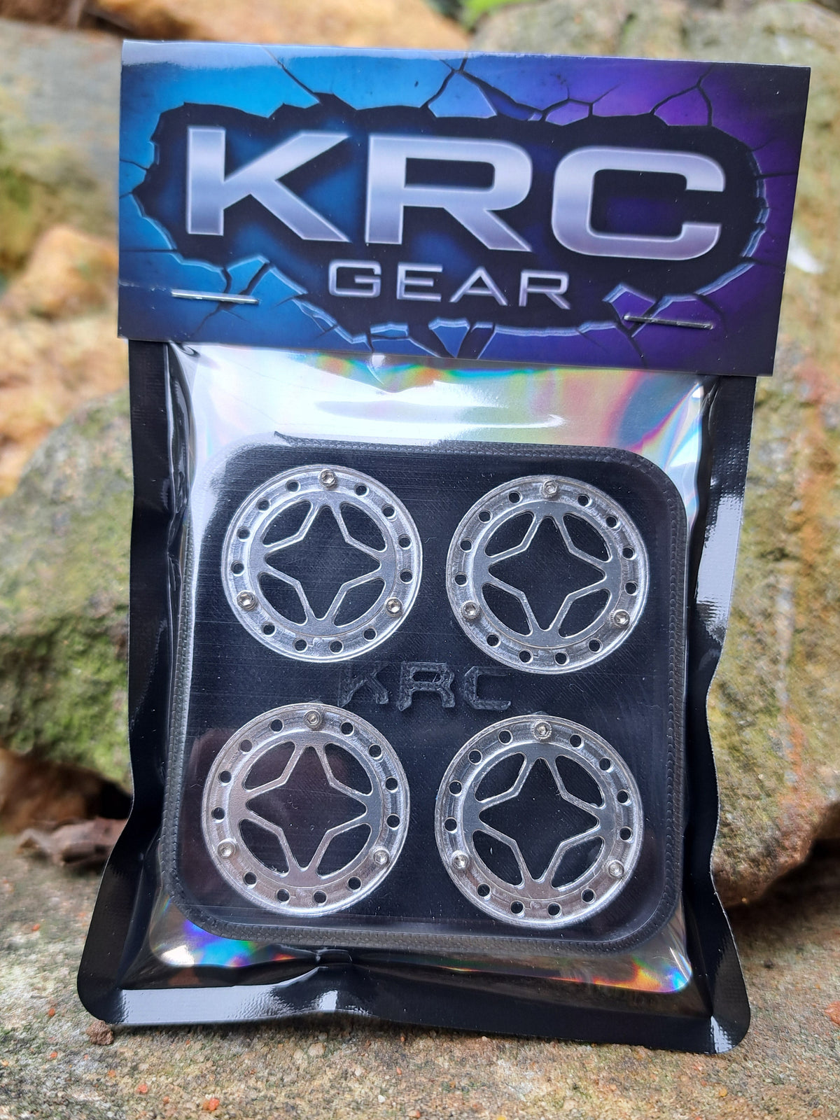 KRC  "FLARE" Design 1.0" SCX24 Beadlock Rings - Fits Treal Type I and Type B 15 Bolt 1.0" Wheels