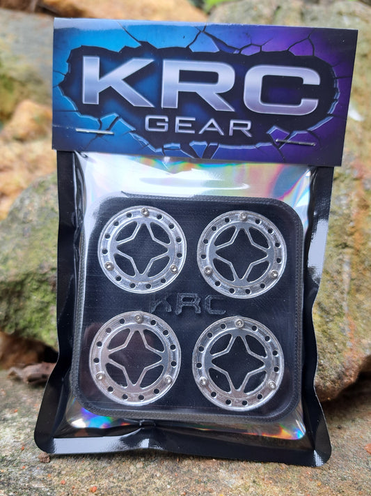 KRC  "FLARE" Design 1.0" SCX24 Beadlock Rings - Fits Treal Type I and Type B 15 Bolt 1.0" Wheels