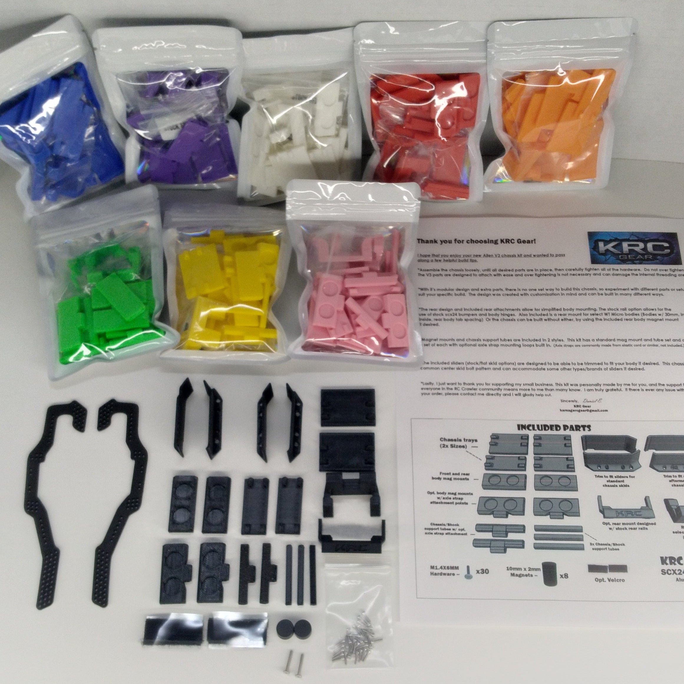 KRC Alien V3 BLACK Anodized Aluminum Chassis Kits for SCX24 - NEW