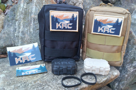 KRC EDC MOLLE Pouch Set with Patch, Banner, Decal, and Small Parts Box- Choose Color