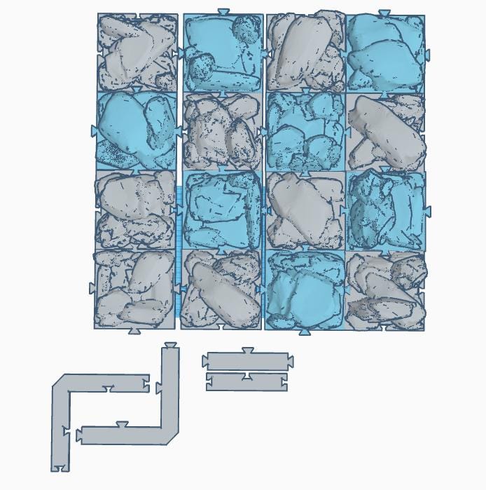 RC Rock Crawling Course 3D Print FILES - 1:24 Scale Modular 20"x38"  -Digital File Download - Designed by KRC Gear -*Purchase is for Files only